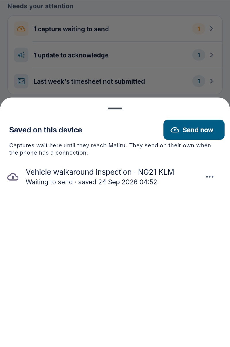 A daily site check completed on site with no signal