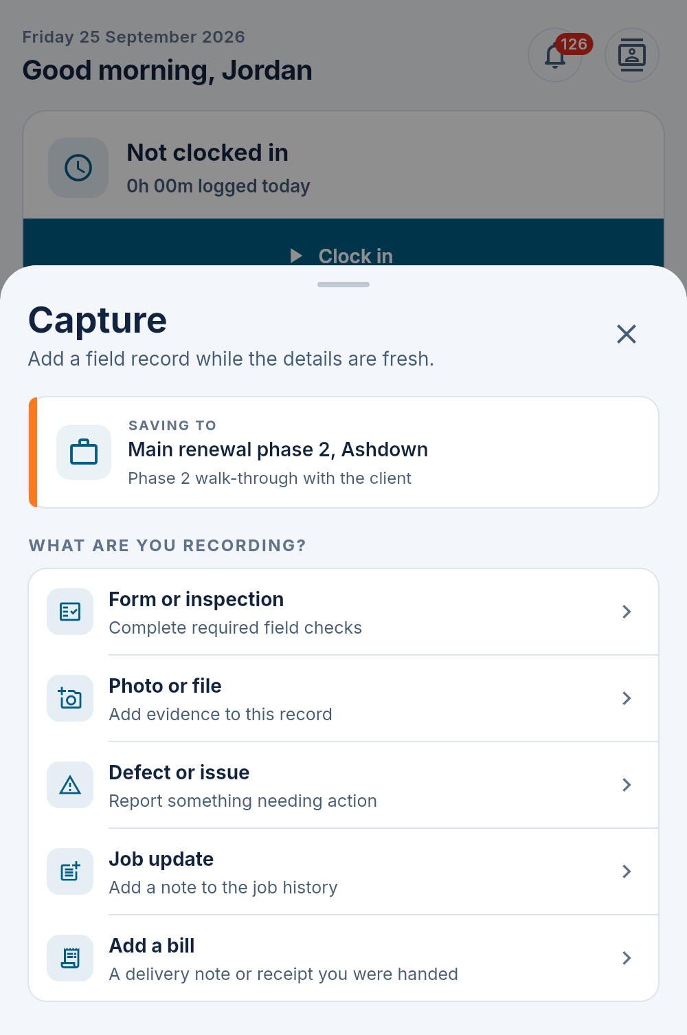 The Capture sheet: your work, your vehicle or something else